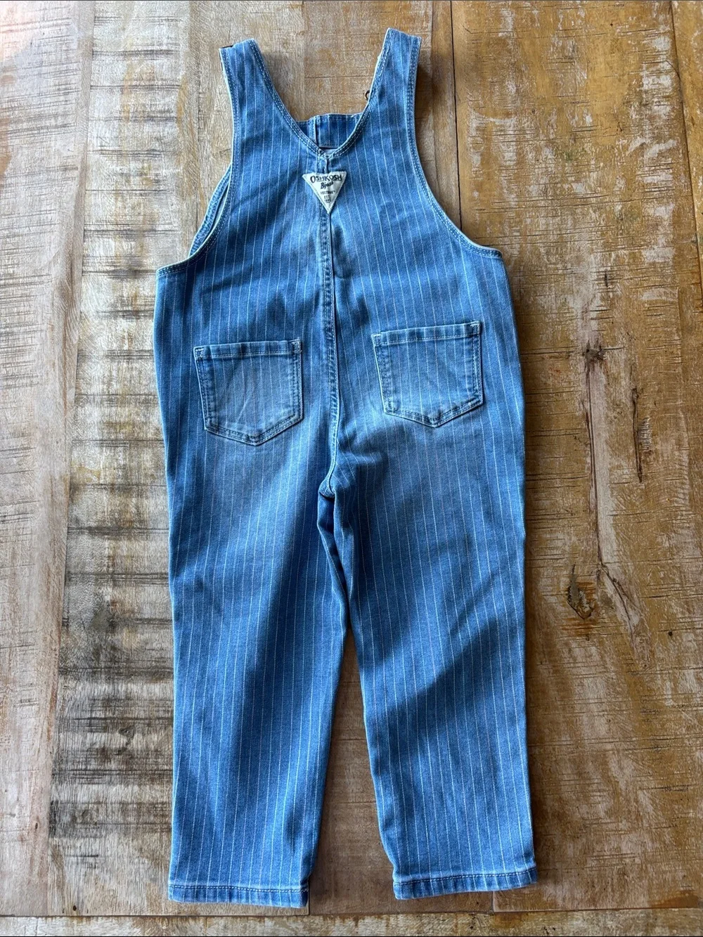 NWOT Oshkosh Pinstripe Denim Overalls 3t